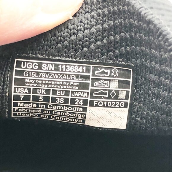 UGG Alameda Sammy Black Stretch Knit Slip On Sneakers Womens 7 - Picture 9 of 10